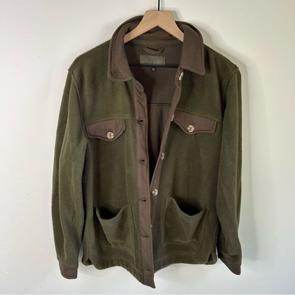 Blank NYC Shacket Women Olive Fleece Plush Jacket size medium - Picture 2 of 8